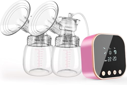 Lulia Double Electric Breast Pump, Pink, 4 Modes & 9 Levels
